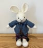 Handmade Knitted Rabbit in Playsuit and Jacket
