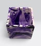 Purple Square Plant Pot - 10 cm Unique Violet Marbled Planter - Image 6
