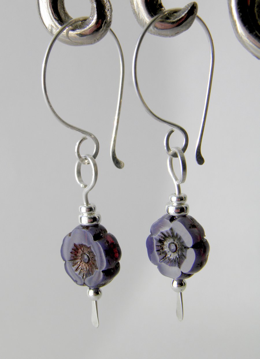 Flower Earrings Purple