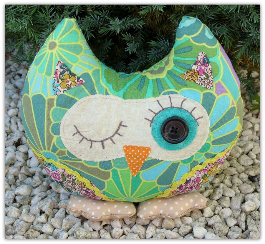 Azalea. Owl bookend.  Owl doorstop.