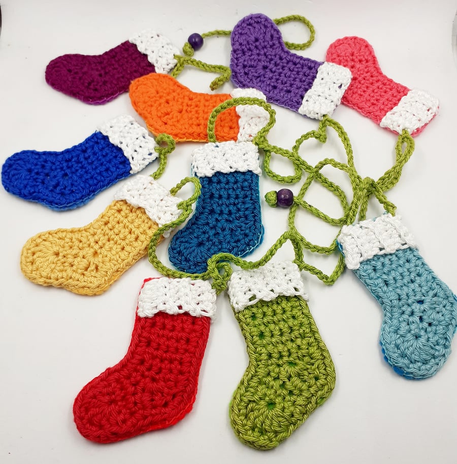 Crochet Stocking Mini Bunting 