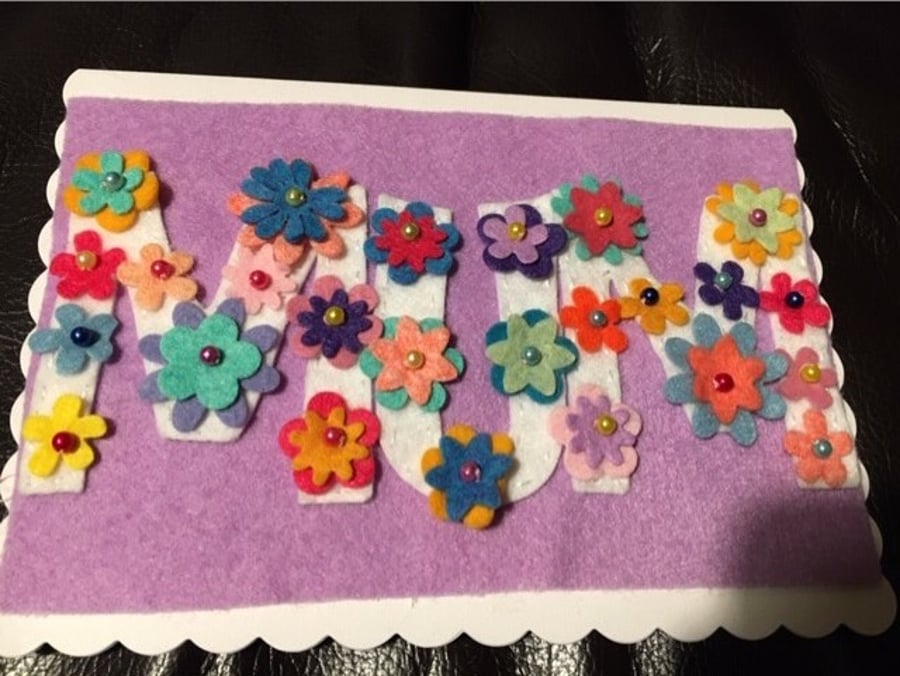 Mum Card  - Floral pretty design - can be personalised Birthday or Mothers Day