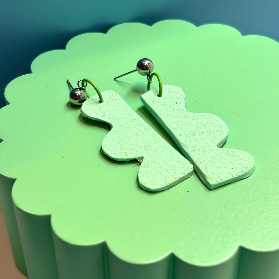 geometric hape earrings, polymer clay earrings