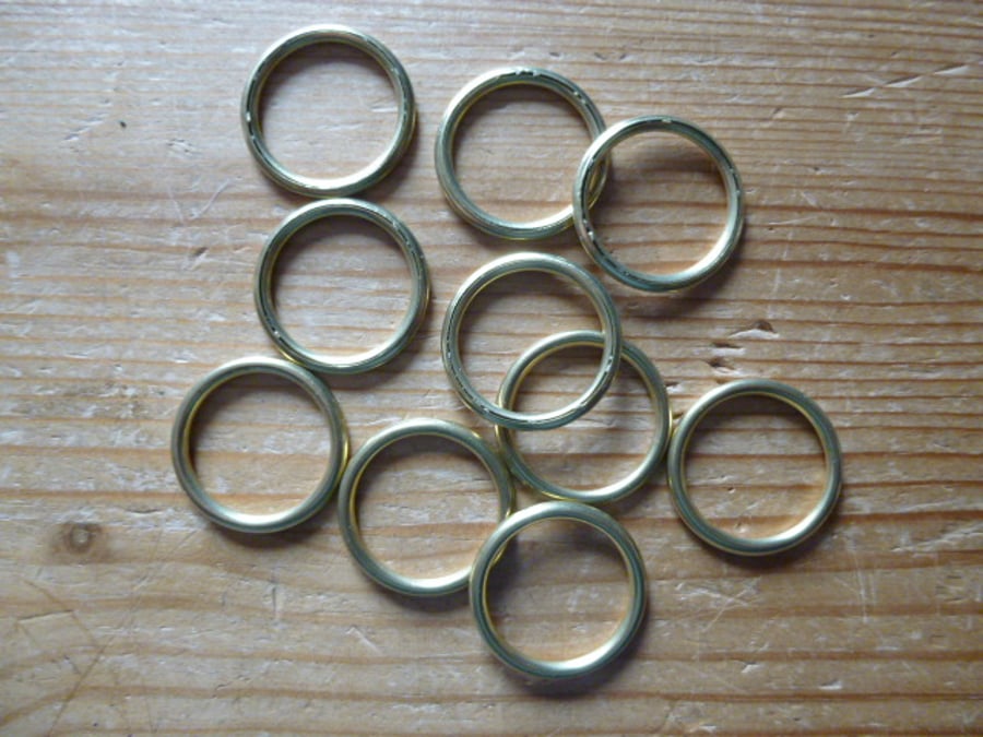 10 x 21mm Hollow Brass Rings for Traditional Dorset Button Making