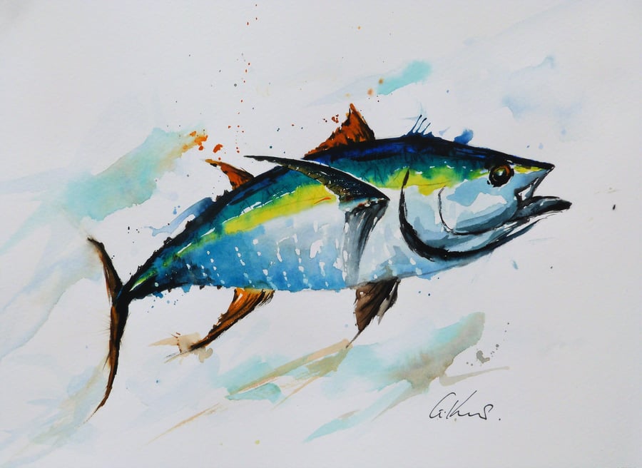 Tuna, Original Watercolour Painting.