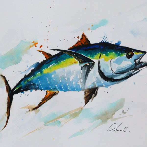 Tuna, Original Watercolour Painting.