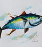 Tuna, Original Watercolour Painting. - Image 1