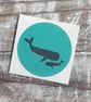 Whale 38mm Round Sticker - Image 1