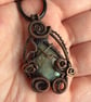 Love Tokens: Copper Wire Wrapped Labradorite Pendant On Waxed Cord Necklace - Image 3