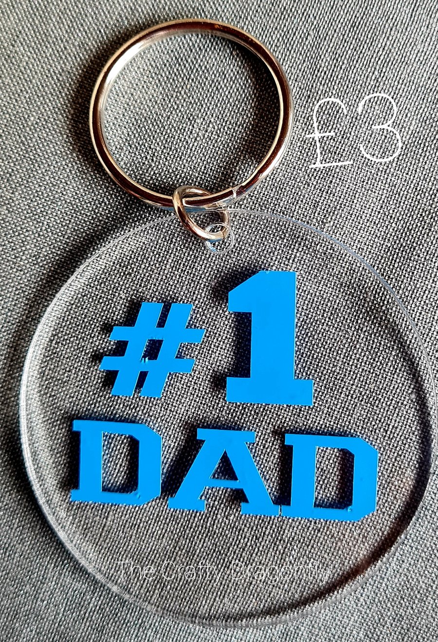 Acrylic No 1 Dad Keyring 