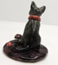 Miniature ceramic witches cat sculpture  - Image 3