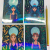 Set of 4 large wild swimming stickers