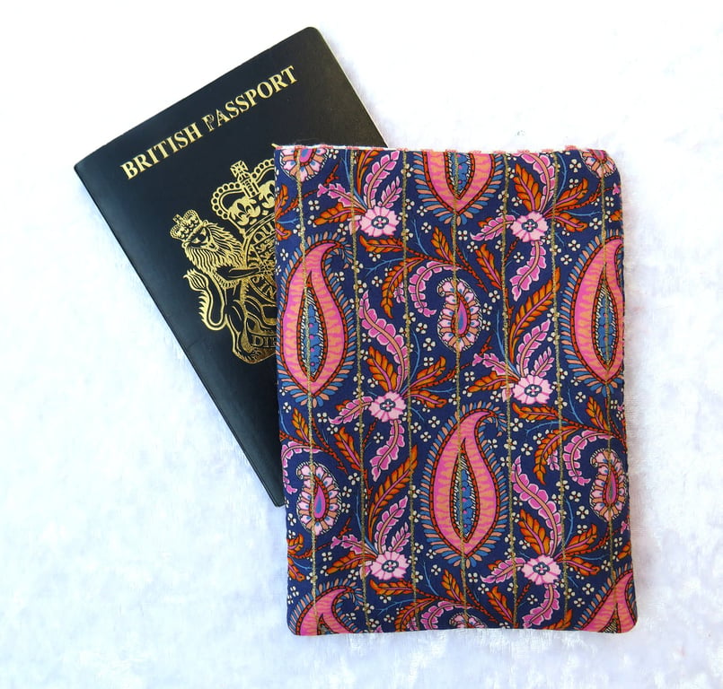 Liberty print passport pouch, Shabani Paisley design