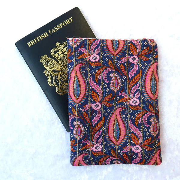 Liberty print passport pouch, Shabani Paisley design