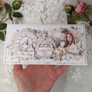 Handmade Wedding Card Elegant Romantic Design (208)