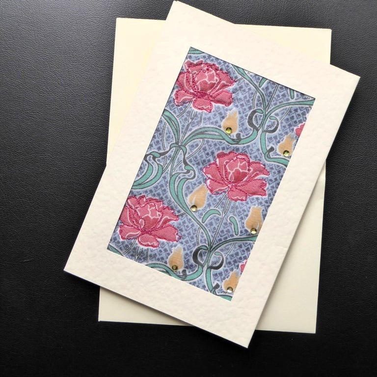 Individually Hand Crafted Textile Blank Card