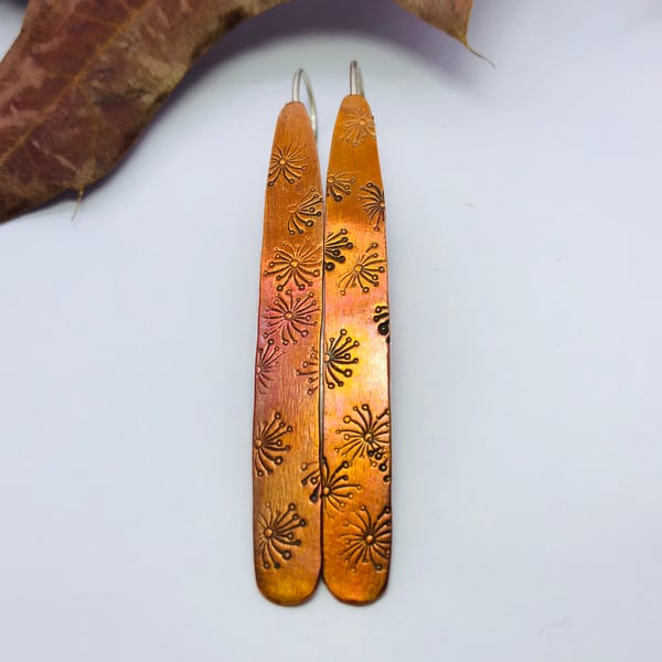 Copper seed head earrings