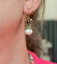 Romantic Pastel Gemstone Pearl Earrings - Image 6