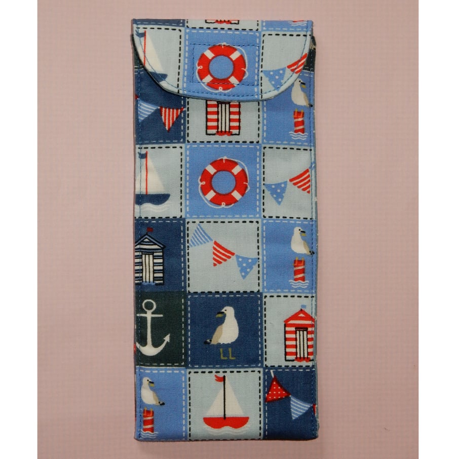 Glasses case - nautical boats bunting