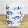 INK FISH Bone China Mug - Original artwork Sophie Tilston