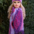 Merino Wool Felted Hat and Scarf Set