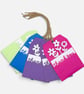 Set of 5 Colourful  Handmade Thank You Gift Tags with Removable Card Inserts