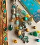 Aquamarine bag charm, March birthstone, aquamarine, boho-glam handbag accessory
