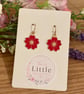 Red Cherry Blossom Dangle Earrings, Enamel Sakura Charms, Handmade Jewellery - Image 5