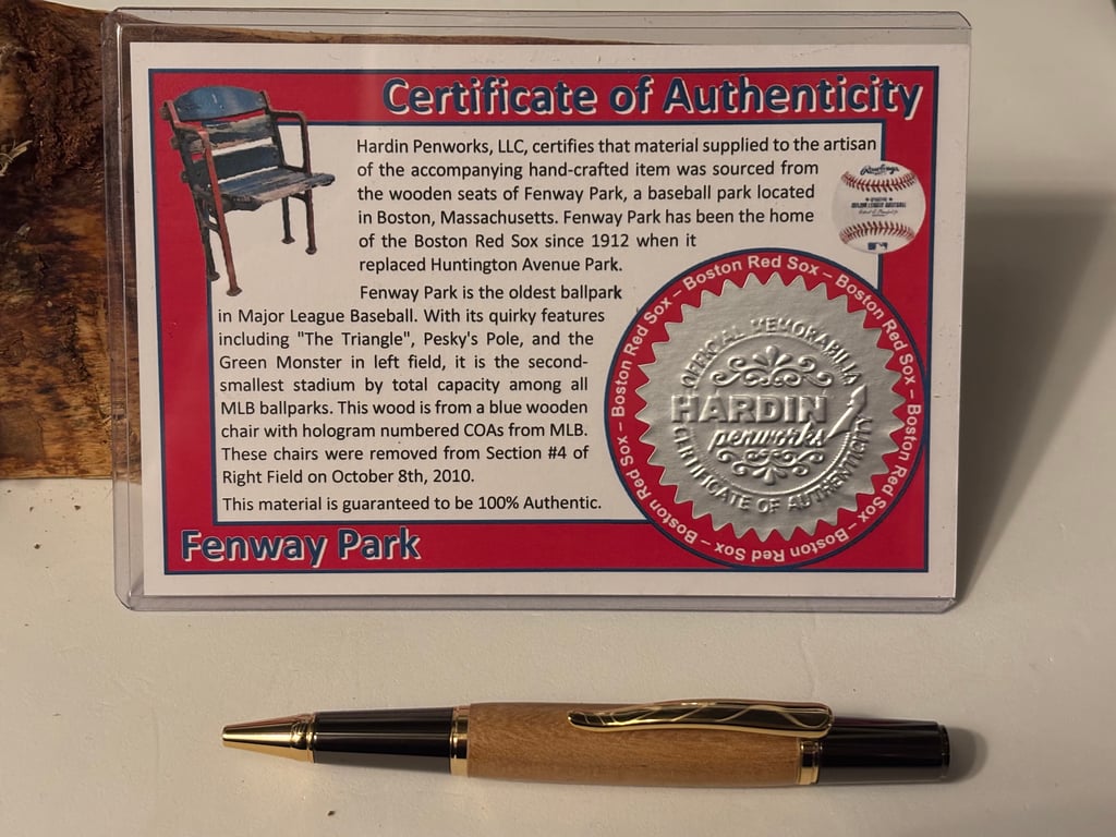 Fenway Park Ballpoint Pen, Home of the Red Sox, Handmade Baseball Gift