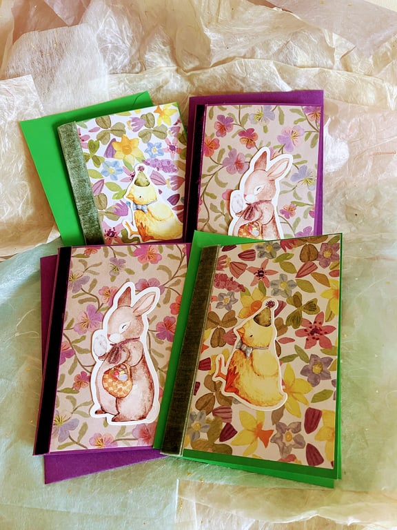 A set of 4 handmade Easter cards