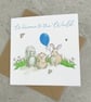 New Baby Card Animal Blue Balloon - Image 3