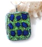 Luxury Fused Dichroic Glass Pendant P015 Silver plated chain - Image 6