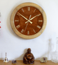 Designer made Wooden Wall Clock with a Burr Madrone Dial & Inlaid Sycamore Bezel - Image 1