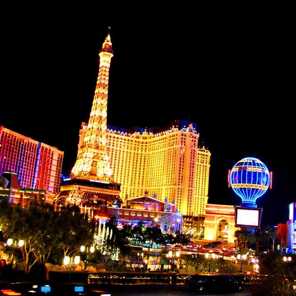 Eiffel Tower Paris And Bally's Hotel Las Vegas Photograph Print