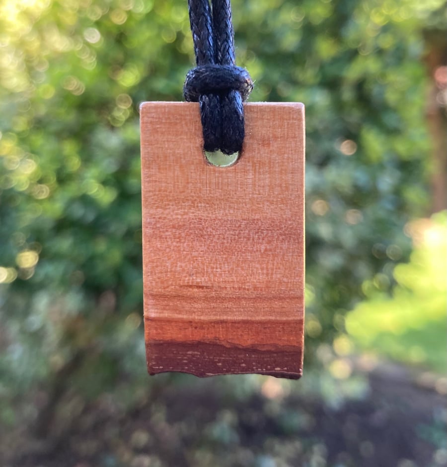Live edge alder wooden pendant