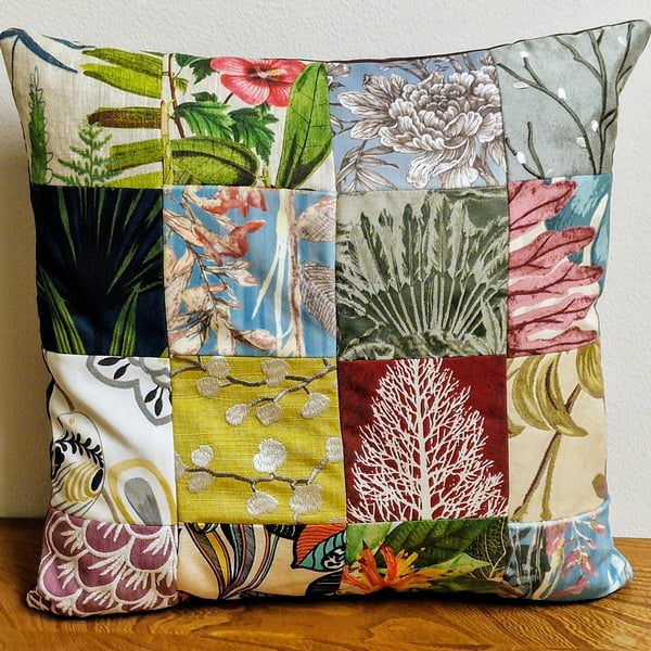 Handmade 45cm x 45cm patchwork cushion cover 