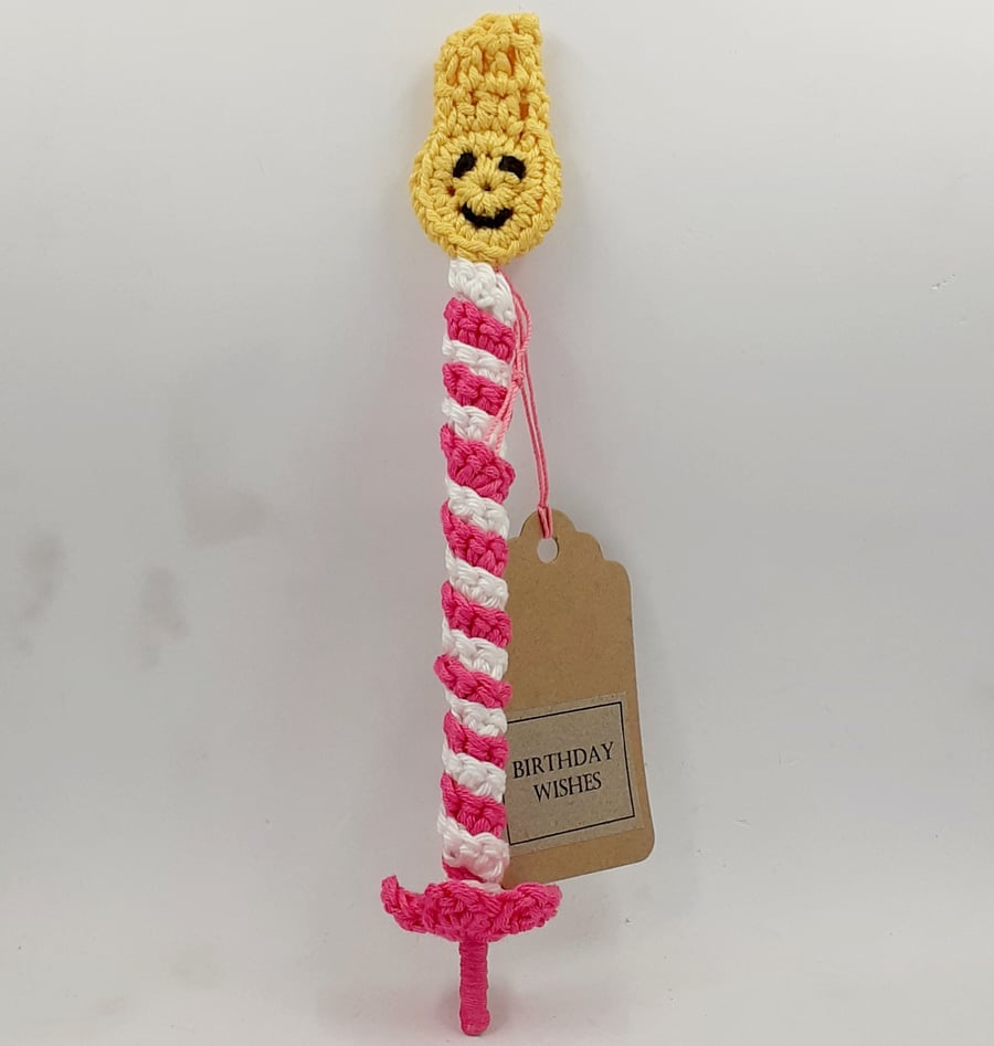 Crochet Birthday Cake Candle  - Alternative to a Greetings Card 