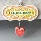 Small Ceramic dangly decoration with heart