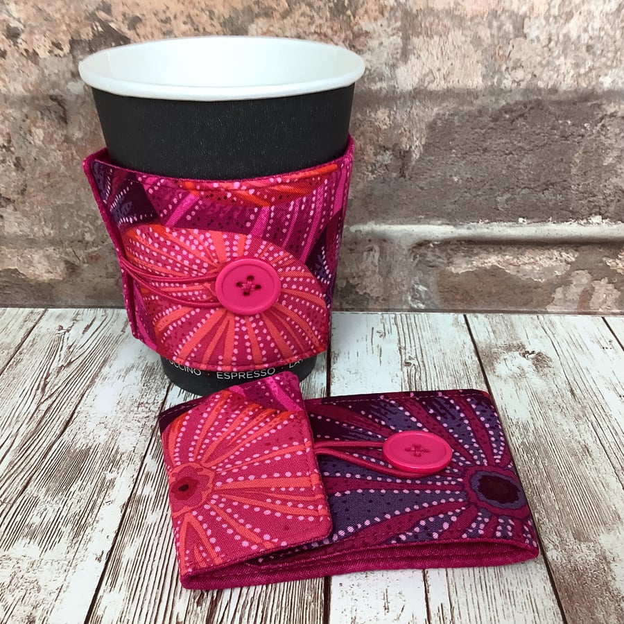 Sea urchin Cup cosy, Shells cup cozy, Mug sleeve, Handmade