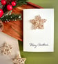 Rustic wicker star Christmas card 3D boho natural ornament woodland craft art - Image 6