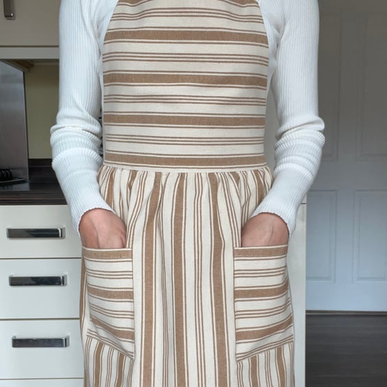 Handmade Striped Cotton Yellow Apron