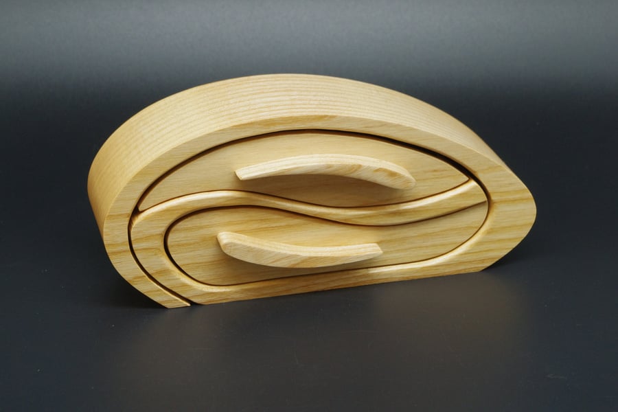 Handmade Wooden Trinket, Jewel Box. Scottish Ash.