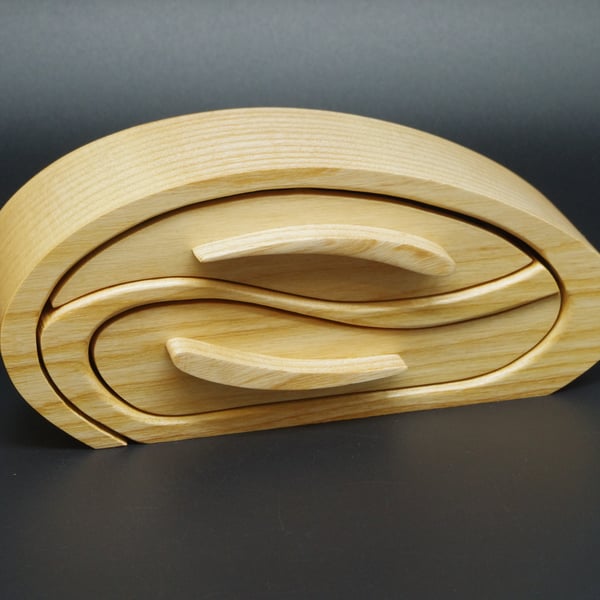 Handmade Wooden Trinket, Jewel Box. Scottish Ash.