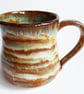 Mug Patterned Brown Glazed  - Hand Thrown Stoneware Ceramic Mug 