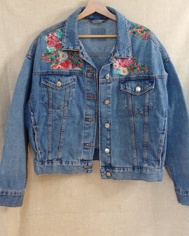 The Florrie - Women's Blue Denim Jacket - Size 12 - 14