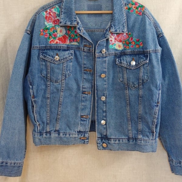 The Florrie - Women's Blue Denim Jacket - Size 12 - 14