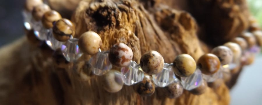 Picture Jasper and crystal bracelet