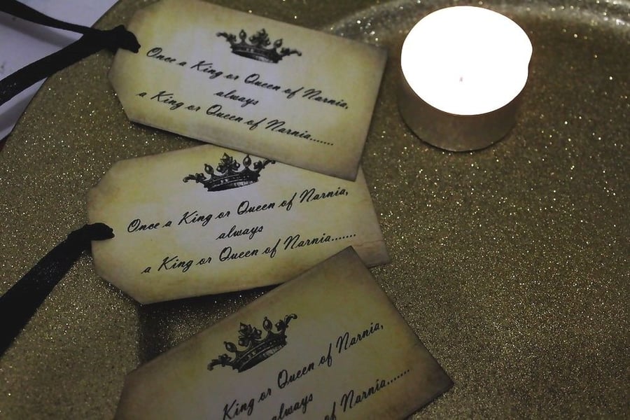 Narnia Quote Vintage Style Tags, Once a King or Queen - Set of 10