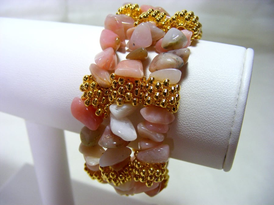 Pink Opal Gemstone Bangle