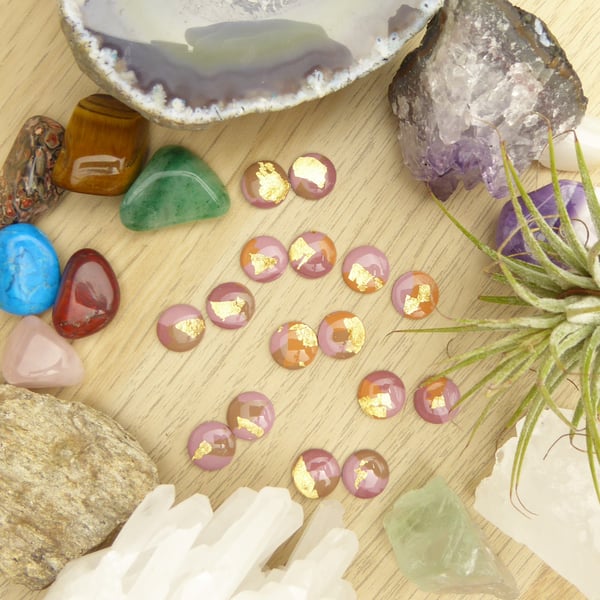 Earth Tone Studs, Pink Purple Brown Orange Gold Leaf